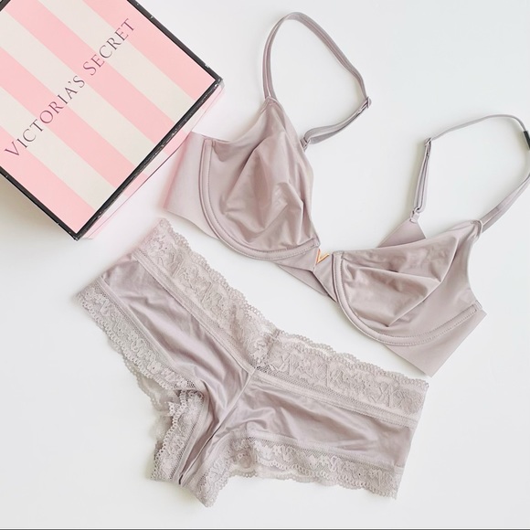 32C SMALL Victoria’s Secret gray bra set - Picture 1 of 6